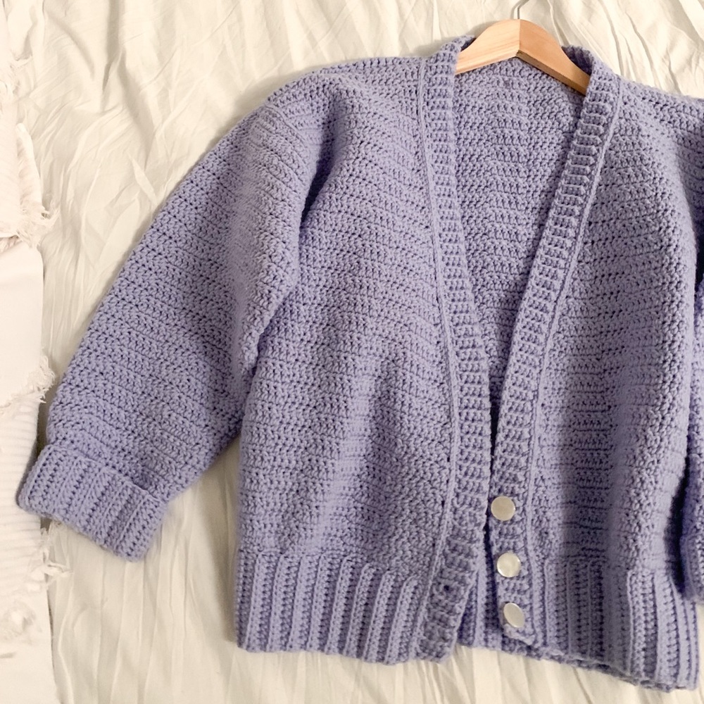 handmade crochet sweater with little button 🌱
